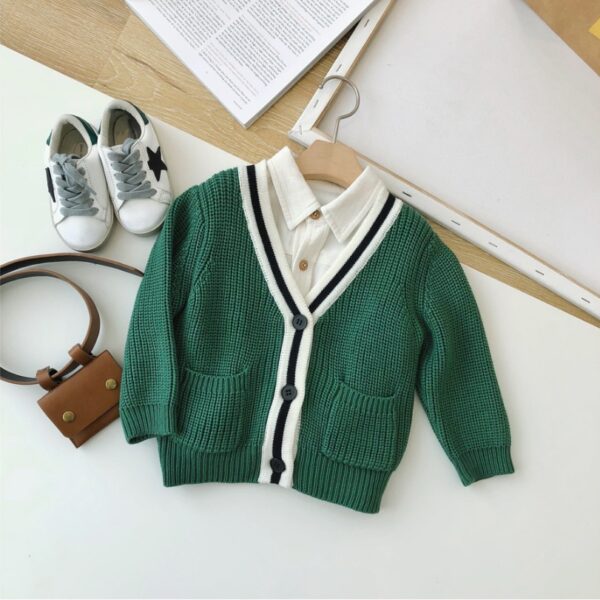 Kids Fashionable Button Up Sweater