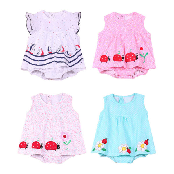 Baby Summer Dress With Cartoon Prints