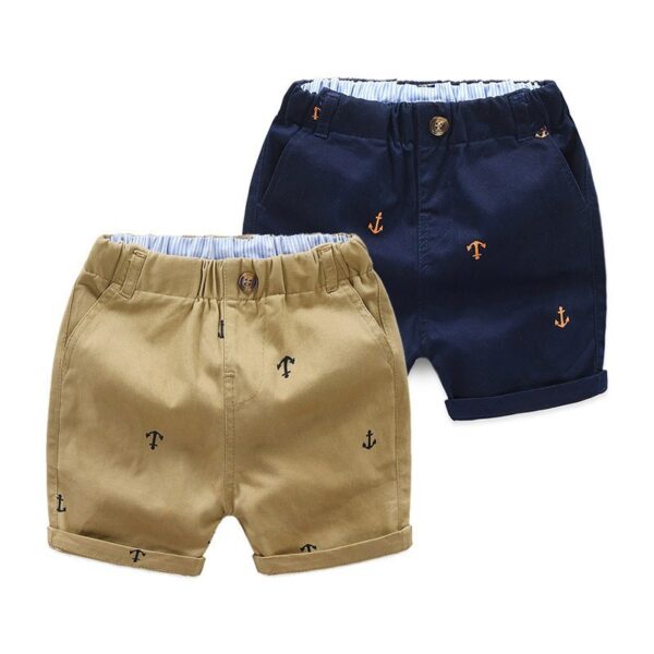 Kids Khaki And Navy Blue Casual shorts