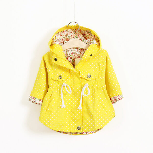 Girls Rain Coat With Floral Print Liner